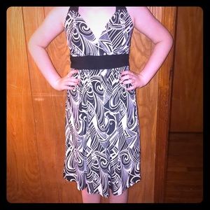 Ladies black and white dress